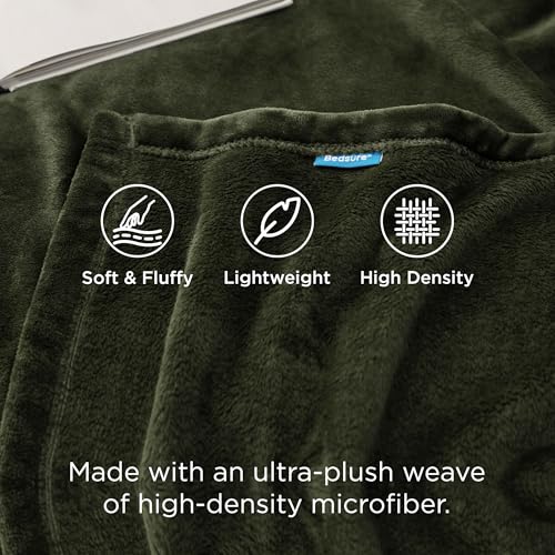 GentleSoft Fleece Blanket Twin Size Olive Green (Olive Green / Twin (60" X 80"))