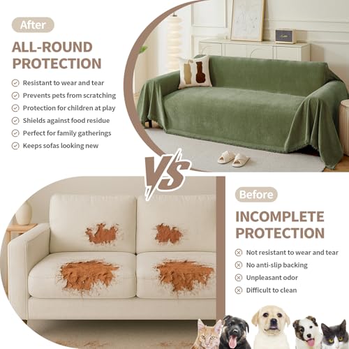 Couch Cover for Sofa (Green / 71*118 inch)