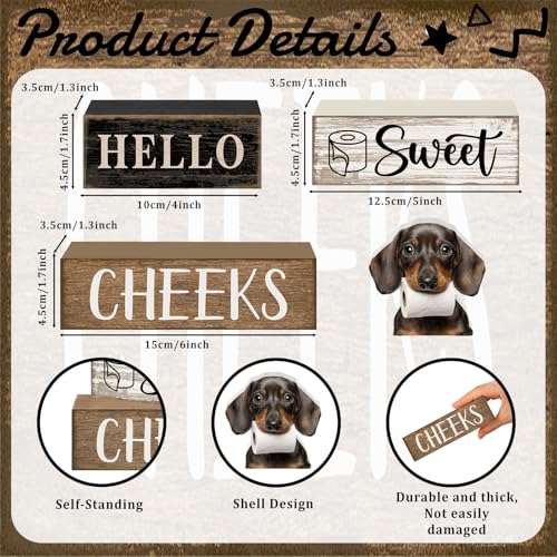 4 Pcs Farmhouse Dachshund Bathroom Decor (Dachshund)