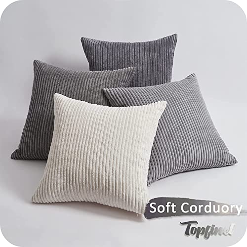 Euro Shams Decorative Throw Pillows Covers for Bedroom (Grey / 26" x 26" (Pack of 4))
