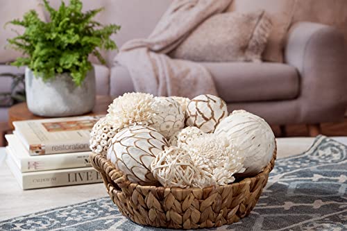 Large Decorative Balls Bowl Filler Decor Orbs White & Cream (Natural White)