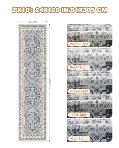 Runner Rug 2x10 (Blue/Beige / 2' x 10' (Runner))