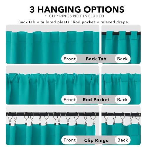 Blackout Curtains for Bedroom (Turquoise / 42"W x 63"L (Pack of 2))