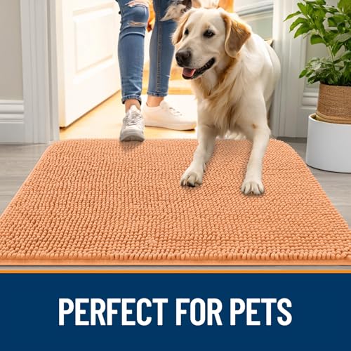Dog Door Mat for Muddy Paws 54x32 (Orange / 54" X 32")