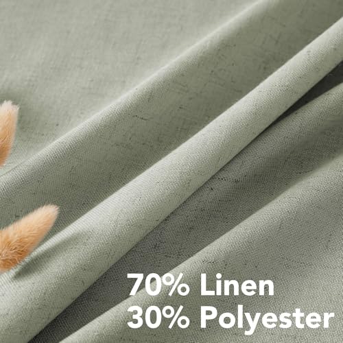 Living Room Linen Curtains (52"W x 63"L (Pack of 2) / Sea Grass)