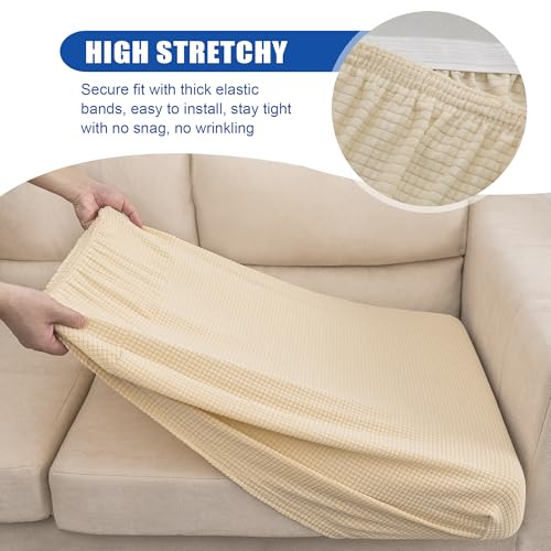Water Repellent Sofa Cushion Slipcovers (Medium / Ivory)