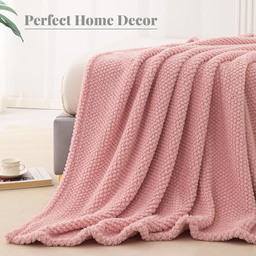 Soft Fleece Twin Size Bed Blanket (Pink / Twin(60x80 In))