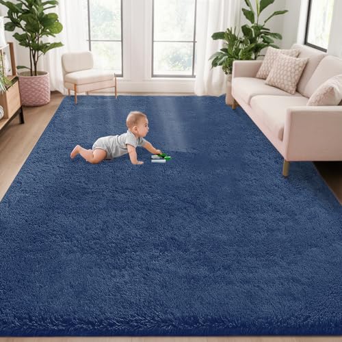5x7 Area Rug for Living Room (Navy Blue / 5' x 7' (Rectangular))