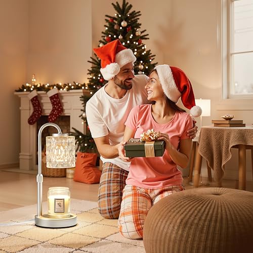 Dimmable Candle Warmer Lamp with Timer (Silver-glass)