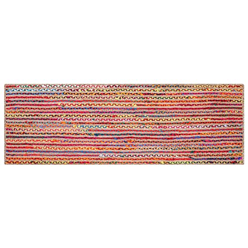 Jute Cotton Braided Woven Runner 2x6 Feet (2' x 6' (Runner) / Multi Color)