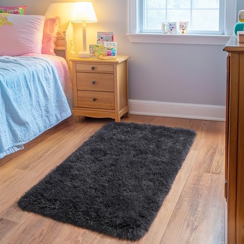 Small Rugs for Bedroom (3' x 2' (Rectangular) / Charcoal Gray)