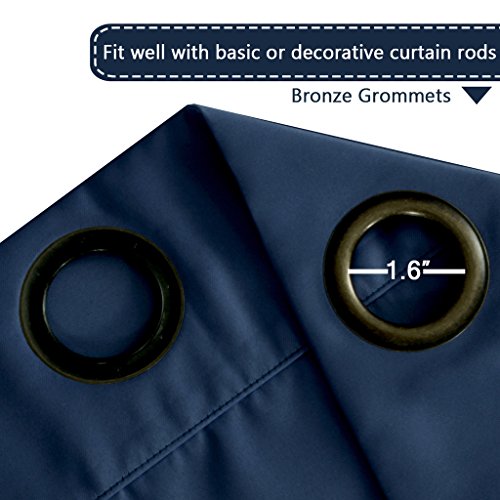 Blackout Patio Curtains 100 x 108 Inches for Sliding Door Extral Wide Blackout Curtain Panels Thermal Insulated Room Divider (100"W x 108"L (Pack of 1) / Navy Blue)