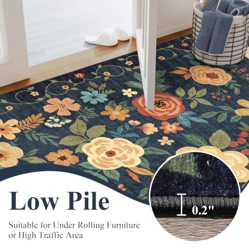 4x4 Square Area Rug (Navy Blue / 4' x 4' (Rectangular))