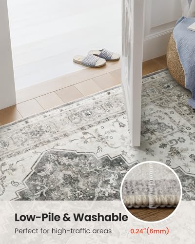 Amada Large 8x10 Washable Area Rug for Living Room (8' x 10' (Rectangular) / Grey)