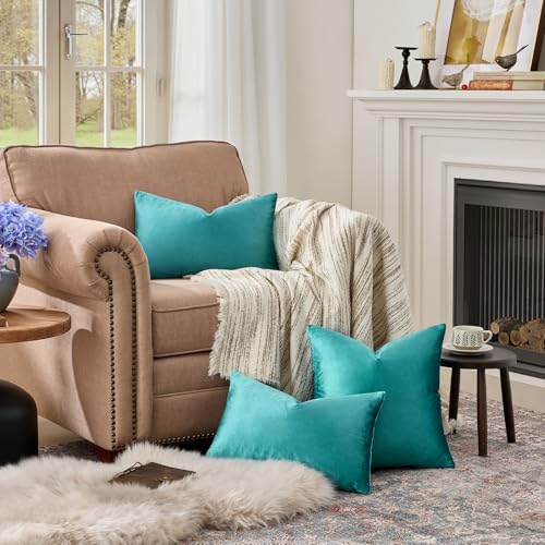 Teal Pillow Covers 12x20 Decorative Pillows Pack of 2 (Teal / 20" x 12" (Pack of 2))