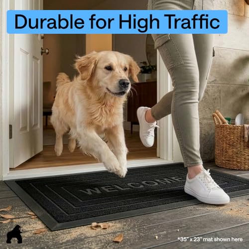 WeatherMAX Door Mat (Black Welcome / 47" x 35")