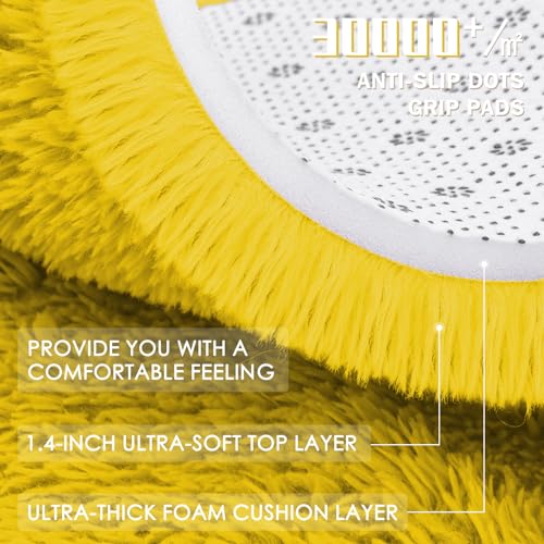 Yellow Round Rugs for Bedroom (7 Ft Round / Yellow)