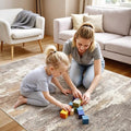 4x5 Area Rug Washable Abstract (Brown/Brick / 4' x 5')