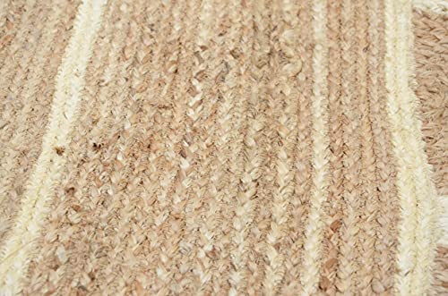 Scallop Pattern Jute Bohemian Area Rug (3'x5' (Rectangular) / Off White)