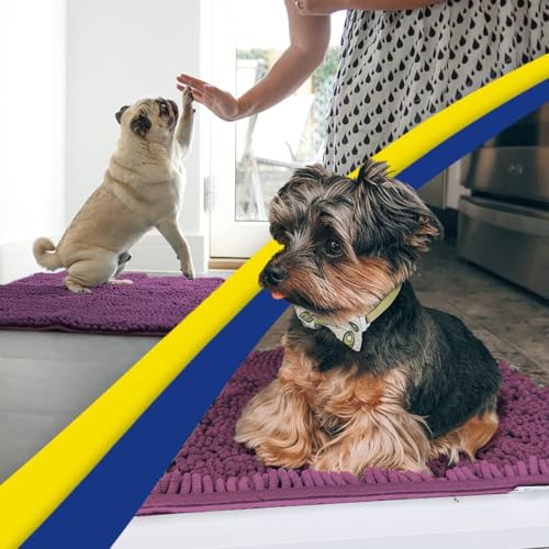 Super Water Absorbent Door Mat Indoor (Dark Purple / 36" x 120")