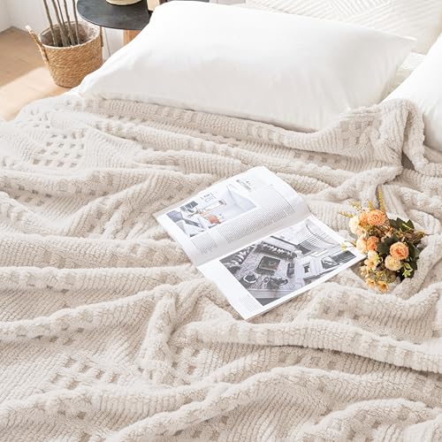 Waffle Beige Throw Blanket (Waffle Beige / Throw(50x60))