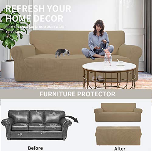 Stretch Oversized Sofa Couch Slipcover Washable Tan (X-Large Sofa / Tan)