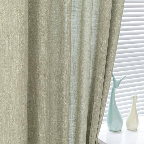 Sage Green Living Room Curtains 84 Inch Length 2 Panels Set (50"W x 84"L (Pack of 2) / Sage Green)