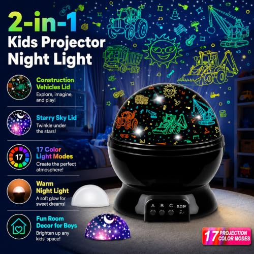 Kid Night Light Projector for Boy (Deep Black-3)
