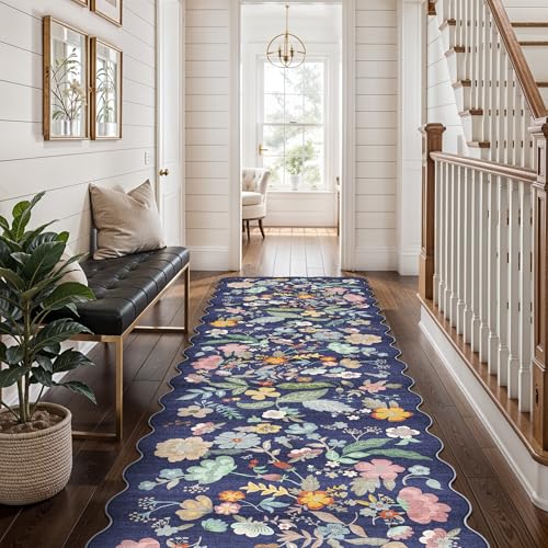 Washable Non Slip Runner Rug 2x8 (2' x 8' (Rectangular) / Purple)