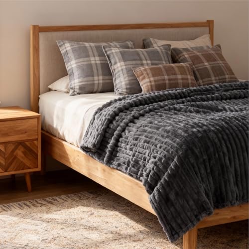 Soft Queen Size Blanket for Bed Grey 90"x90" (Grey / Queen)