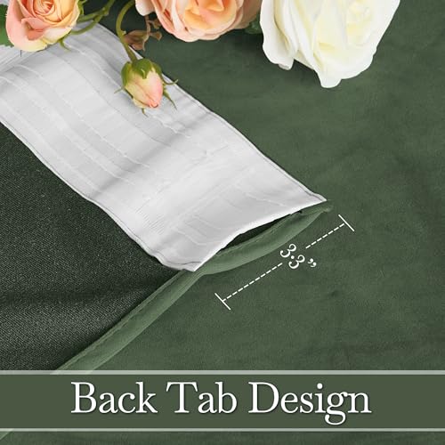 Velvet Curtains 102 inches Long (Army Green / 52"W x 102"L (Pack of 2))