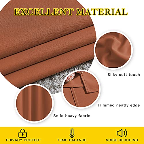 Burnt Orange Window Treatments 66 inch Length 2 Panels Set (Burnt Orange / 66"W x 66"L (Pack of 2))
