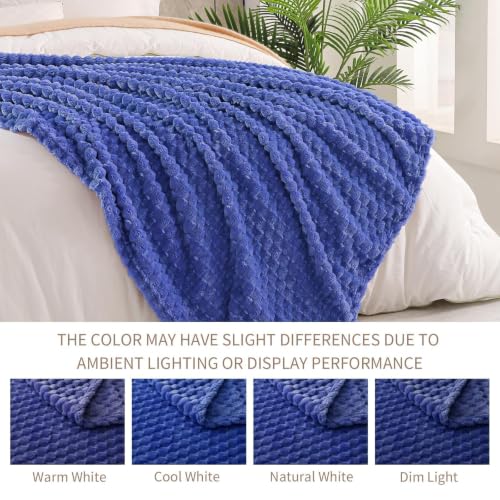 3D Fleece King Size Blanket for Bed (Cobalt Blue / King ( 90x104 IN ))