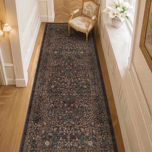 Dark Brown 2'6" x 8' Runner Rug for Hallways Non Slip (Dark Brown / 2'6" x 8' (Runner))