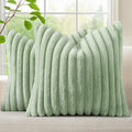 Fall Faux Fur Throw Pillow Covers 26x26 Set of 2 Sage Green (Sage Green / 26" x 26" (Pack of 2))