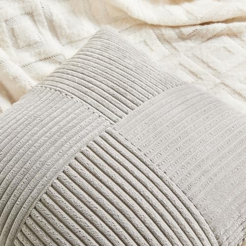 2 Packs Neutral Grey Lumbar Decorative Throw Pillow Covers 16x28 Inch for Living Room Couch Bed Sofa (Neutral Grey / 28" x 16" (Pack of 2))