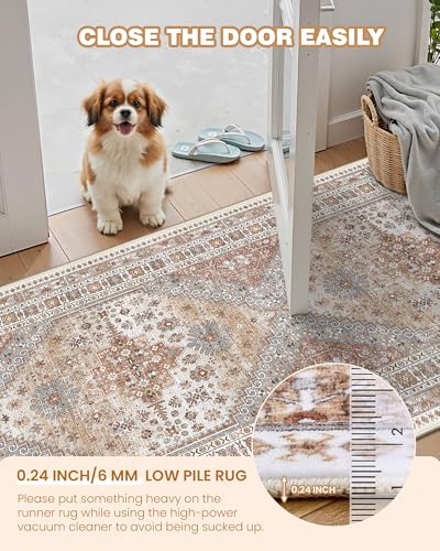 3x10 Runner Rug Non Slip Washable Hallway Runner (Orange / 3' x 10' (Runner))