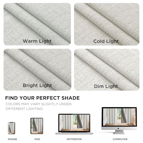 Blackout Curtains for Bedroom (White / 66"W x 96"L (Pack of 2))