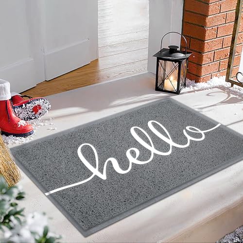 Funny Hello Mats Outdoor (1'8" x 2'8" / Grey Hello)