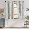Floral Linen Blackout Curtains for Bedroom 63 Inches Long (Blue / 50"W x 63"L (Pack of 2))
