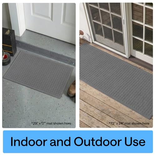 HydroABSORB Door Mat for Indoor Outdoor Use (Grey / 35" X 23")