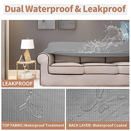 Waterproof Loveseat Couch Cover Stretch Jacquard Sofa Cover (Light Gray / Loveseat)