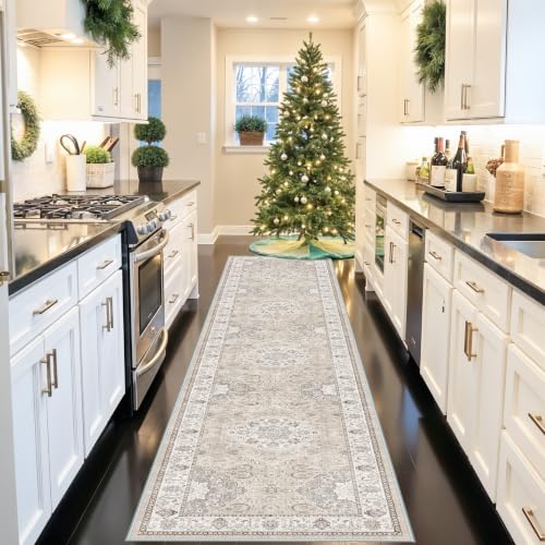 HY HAOYUNLAI Washable Hallway Runner Rug 2.6x10 Non Slip Kitchen Slim Rug (2'6" x 10' (Rectangular) / Beige)