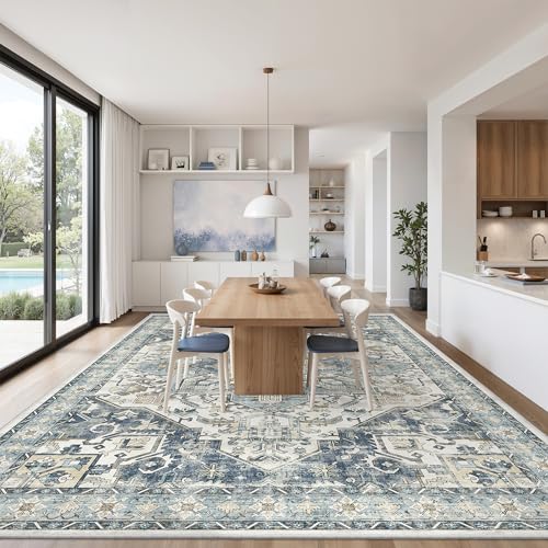 10x14 Area Rugs for Living Room (Blue/Ivory / 10' x 14' (Rectangular))