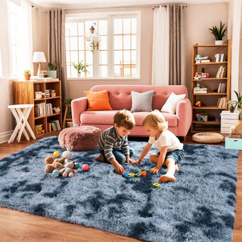 Super Fluffy Area Rug for Living Room 5x7 (Blue Grey / 5' x 7' (Rectangular))