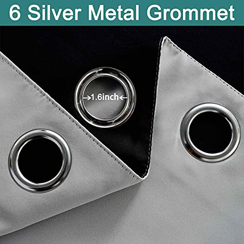 Light Grey 100% Blackout Curtains 63 Inches Long 42" Wide 2 Panel (42"W x 63"L (Pack of 2) / Light Grey)