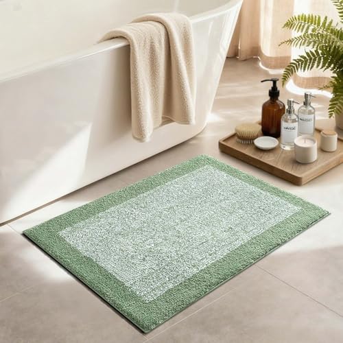 36x24 Large Bathroom Rugs Non Slip Washable (Green / 2' x 3' (Rectangular))