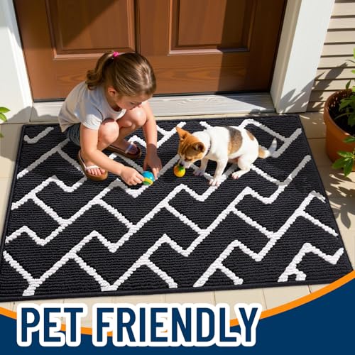 Front Door Mat 59x35 (Deep Black / 59" X 35")