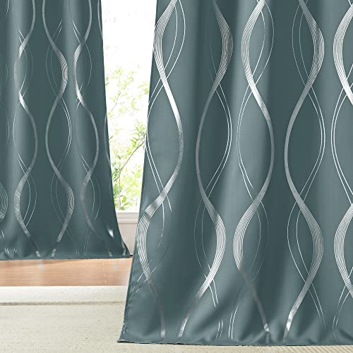 Blackout Curtains Panels for Living Room (1 - Greyish Blue / 52"W x 84"L (Pack of 2))