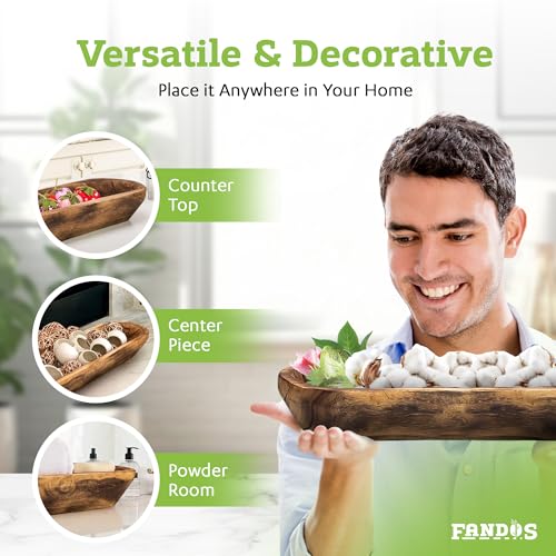 Wooden Dough Bowl for Decor